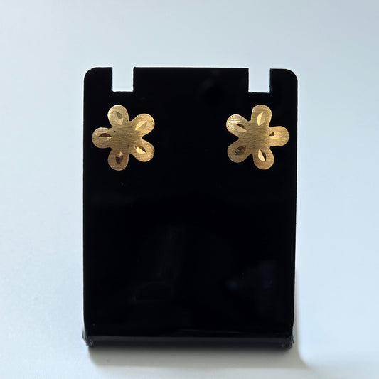 Brushed Foral cutout stud