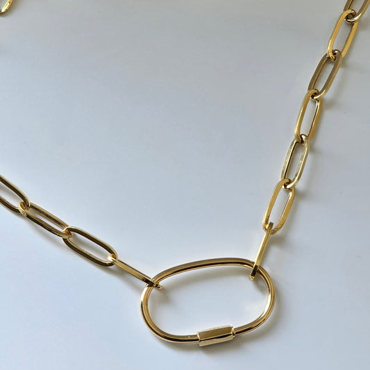 Paperclip Oval necklace