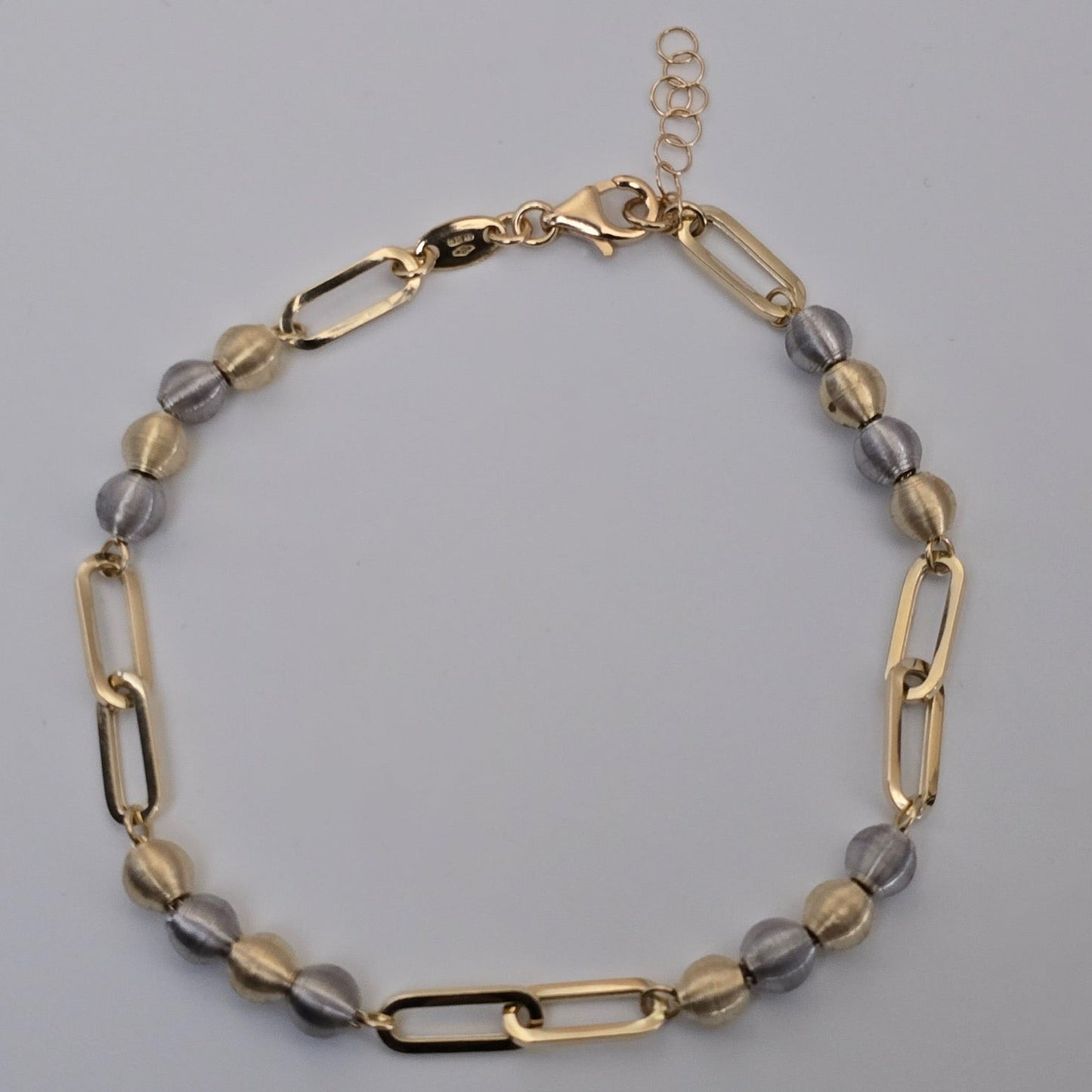 Paperclip and ball bracelet (Two-toned)