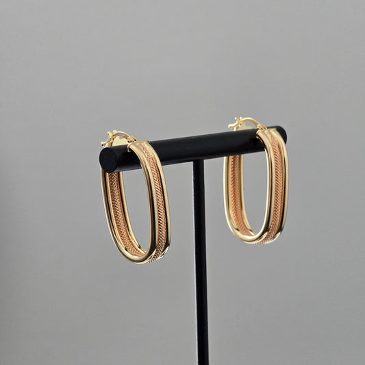 Two-tone textured hoop
