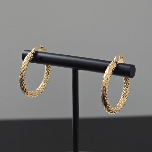 Textured gold hoops