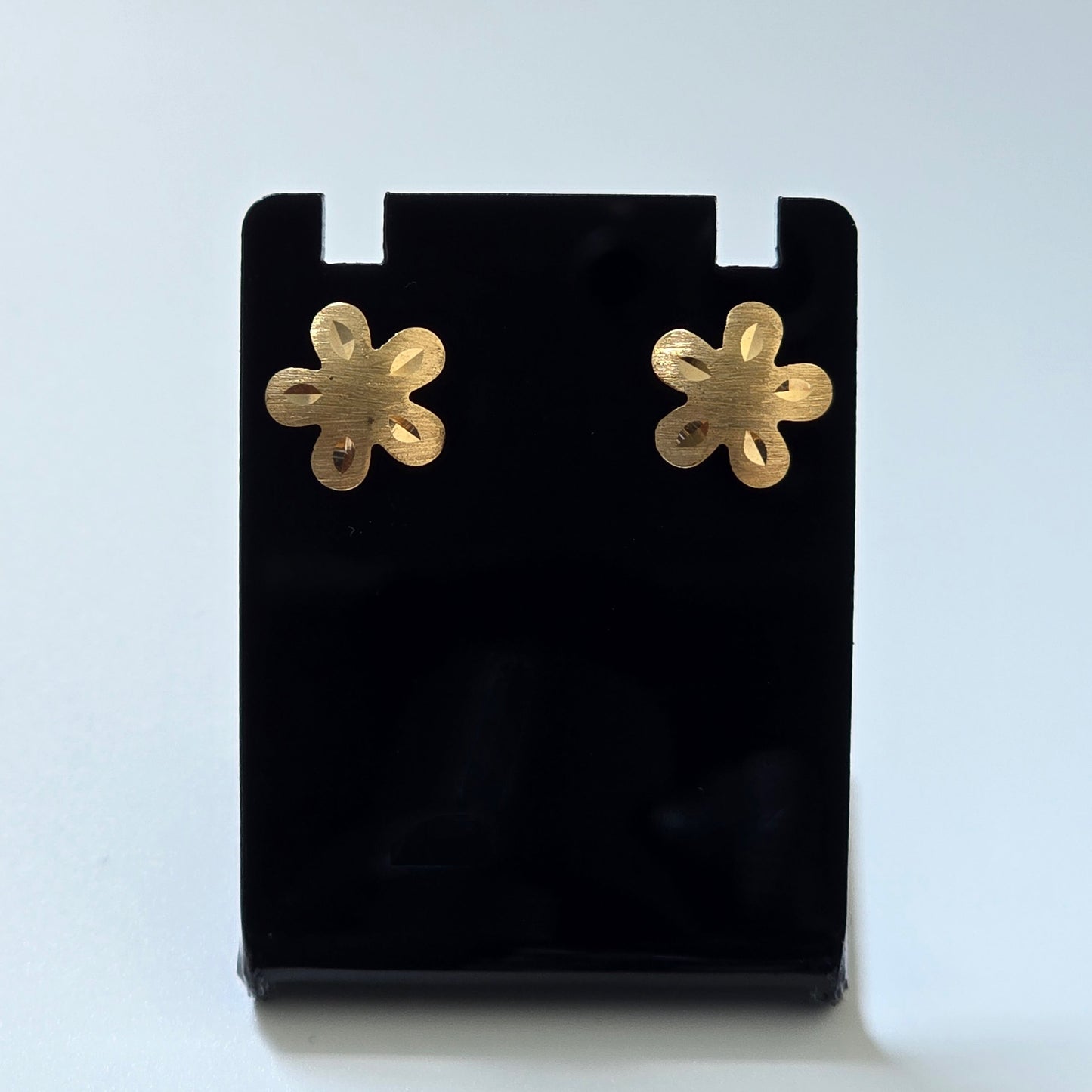 Brushed Foral cutout stud