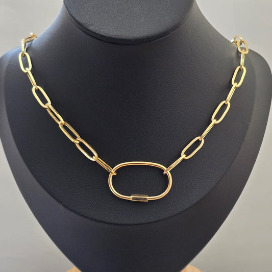 Paperclip Oval necklace