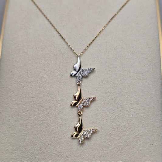 Butterfly Trio Necklace