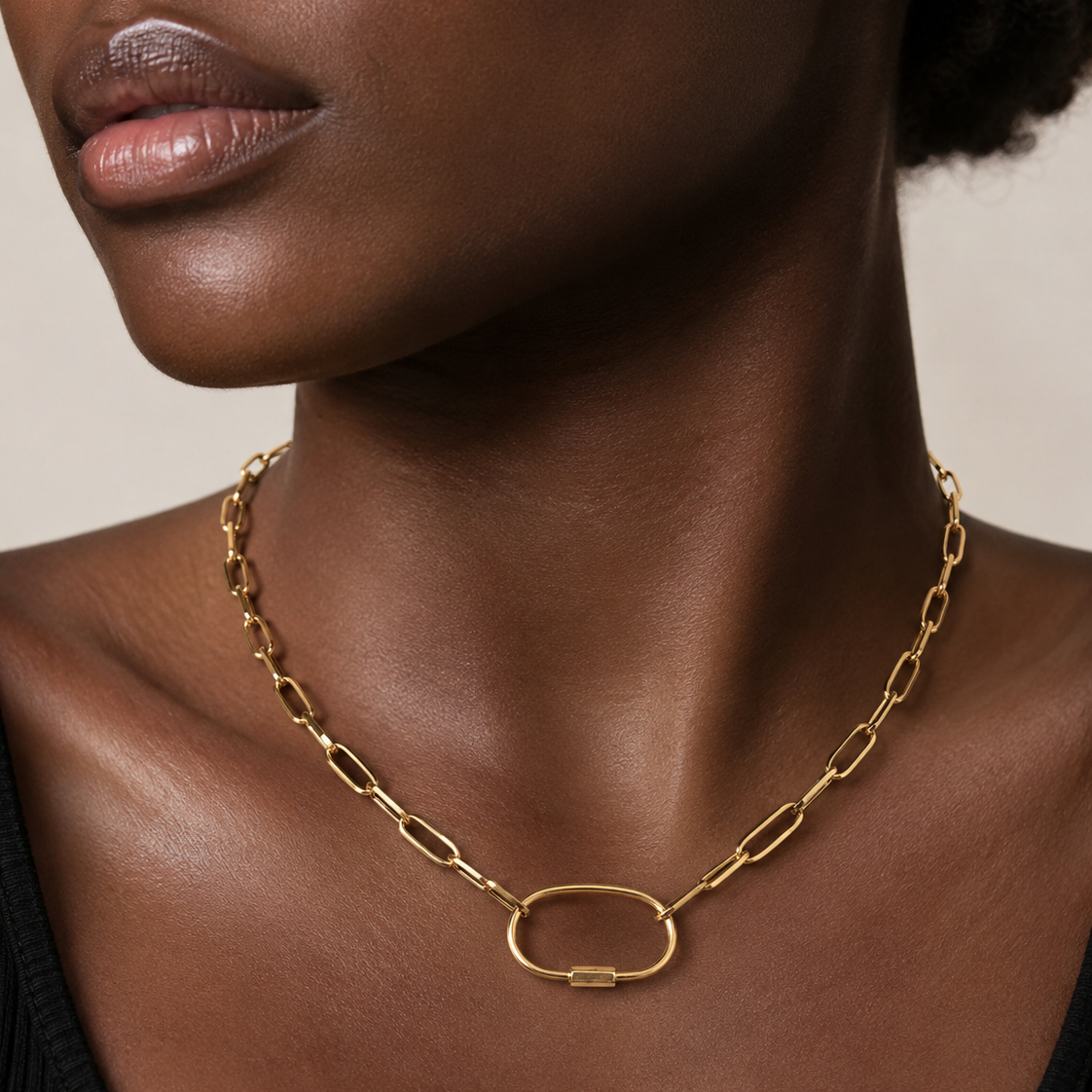 Paperclip Oval necklace
