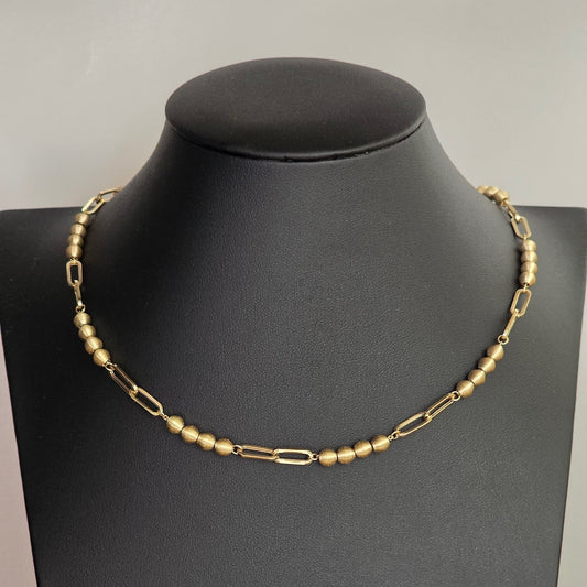 Ball and paperclip necklace